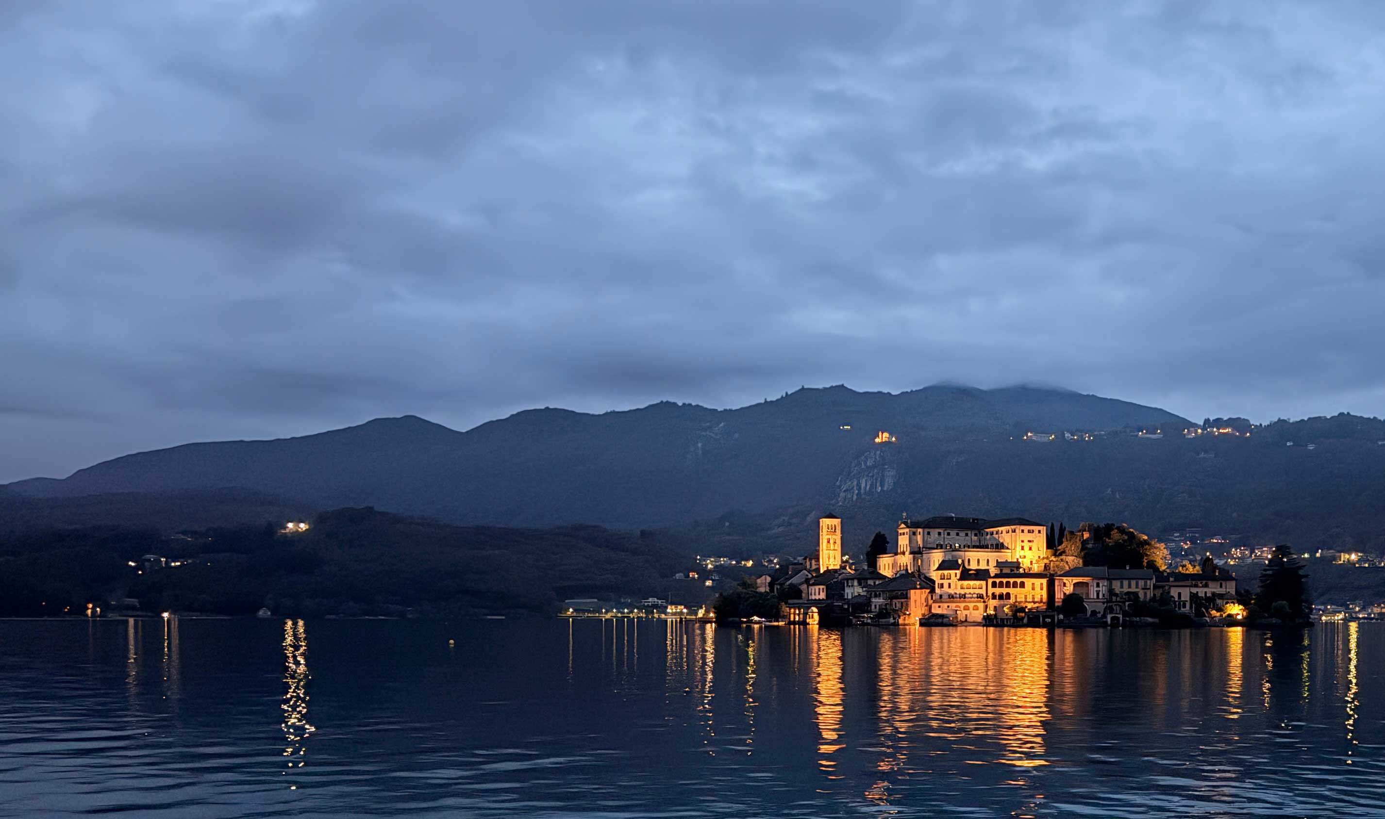 Lake Orta, Italy at dusk